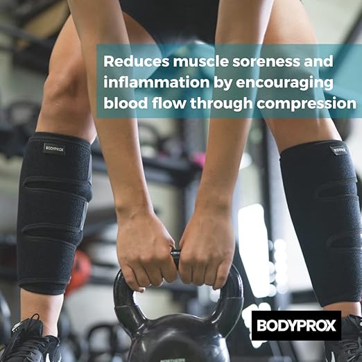 Bodyprox Calf Support Brace 2 Pack, Adjustable Shin Splint Compression Calf Wrap