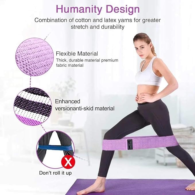 Resistance Bands Fitness Booty 3-Piece Set Rubber Expander Elastic Band for Home Workout Exercise Equipment