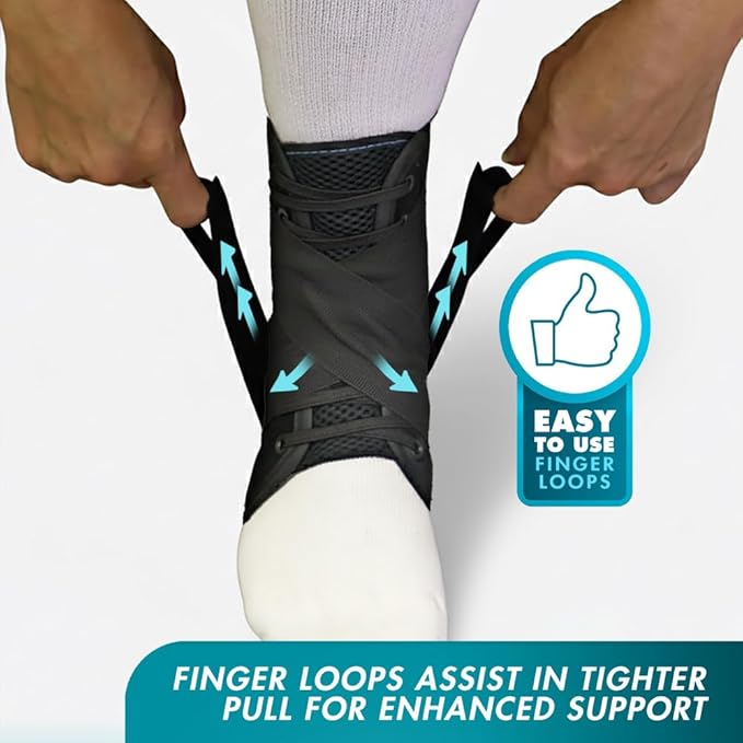 Med Spec ASO Speed Lacer – Ankle Brace for Sprained Ankle and Peroneal Tendonitis, Orthopedic Ankle Support for Men, Women, Adults, Teens and Kids, Sports Injury Recovery