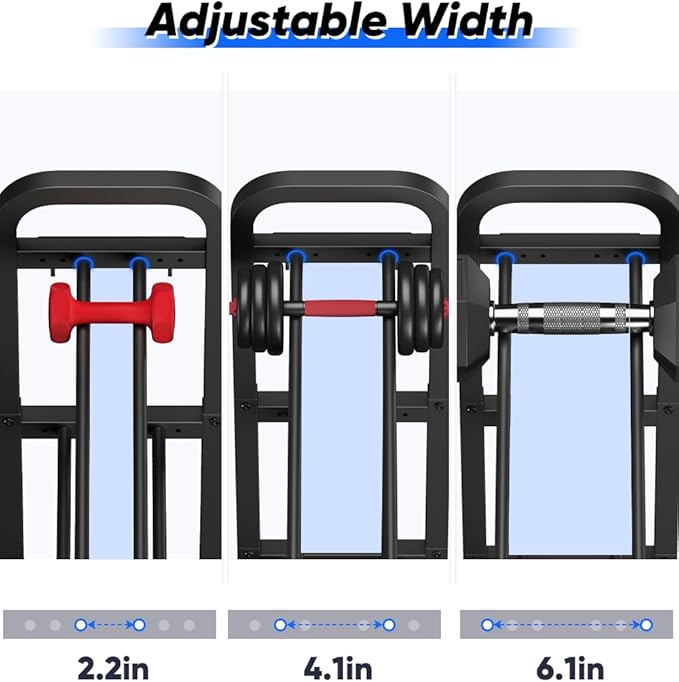 Adjustable Dumbbell Rack, Weight Storage Stand Holder for Dumbbells & Kettlebells, Heavy-Duty Home Gym Organizer with 6 Hook for Home Gym Equipment Accessories (Rack Only)