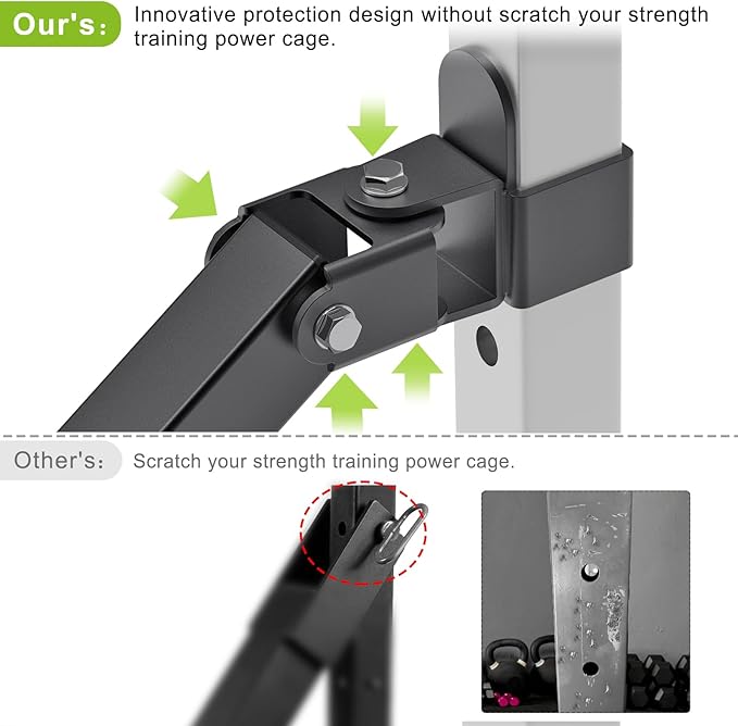 SELEWARE Power Cage Landmine Attachment, T Bar Row Landmine Attachment and Belt Squat Lever Arm for 2" x 2" or 3" x 3" Power Rack, V Bar Row Landmine Handle,  Fits 1"/2" Barbells & Weight Plates