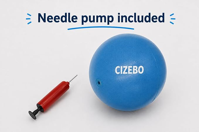 CIZEBO Small Exercise Ball Between Knees, 6 inch Pilates with Needle Pump, 6 in Mini Yoga Ball for Core Physical Therapy PT Workout Fitness Stability