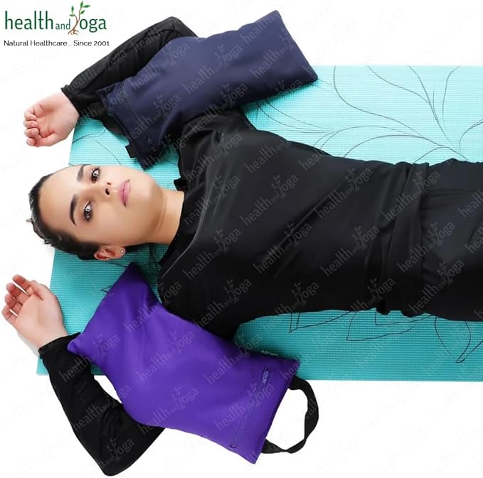 SoulGenie HealthAndYoga™ Yoga Sand Bags - Double Bag with Inner Waterproof Bag - Prop for Adding Weight and Support (Black)