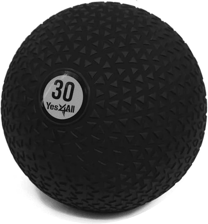 Yes4All Slam Balls, 10-40lb Weighted Ball Weight, Durable PVC Sand Filled Workout Dynamic Slam Ball for Strength Training, Triangle, Black, 30lbs