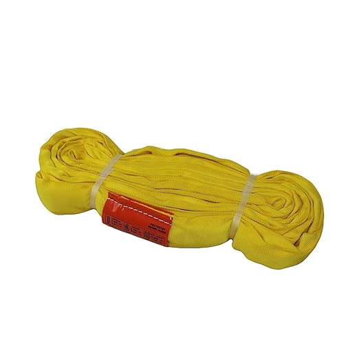 ATERET Powerlift Yellow Polyester Endless Round Sling - 8 Feet Length, 8,400 lb. Vertical Capacity, 16,800 lbs Basket - Heavy Duty Poly Lifting Sling