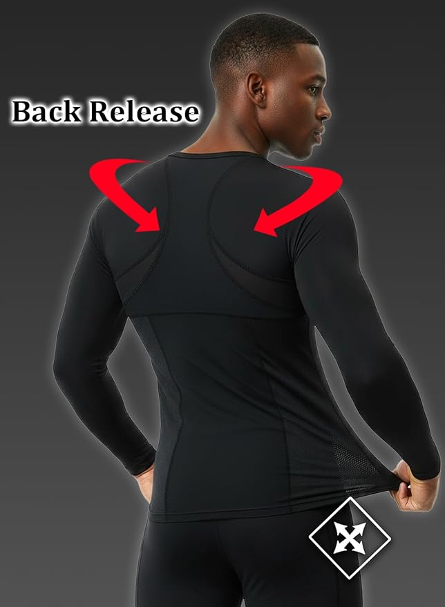 Posture Shirts for Men : Black, White, tankshirts, Longsleeve, s-3xl, Deodorant, uv, Quickdry, Japanesebrand,