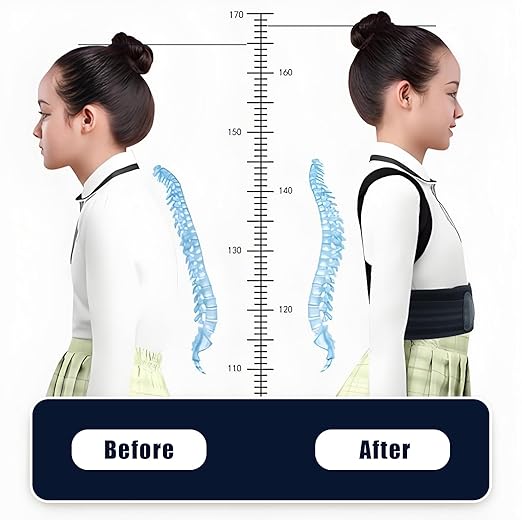 Posture Corrector for Kids Adjustable Back Straighter with Shoulder Pads Upper Back Posture Brace for Teenagers to Provide Spinal Support Improve Posture and Prevent Slouching (Small, waist size 15.7-23.6in)