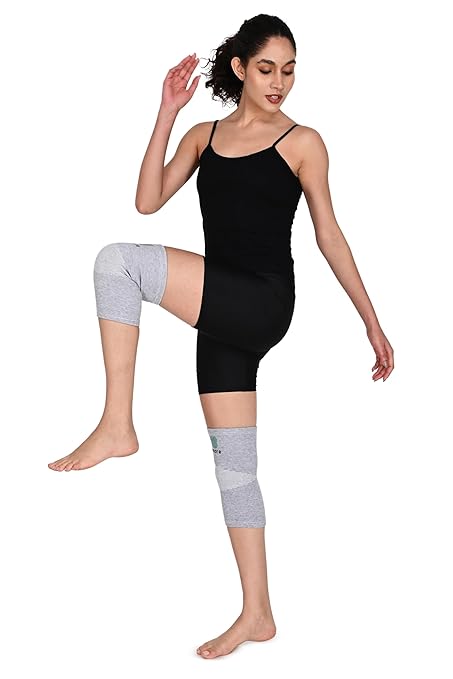 Bamboo Charcoal Knee Sleeve - Bamboo Compression Knee Sleeve for Men and Women Meniscus Tear, Sports, Joint Pain Relief, Injury Recovery - Elastic Warm Knee Brace for Arthritis (45-51cm Thigh) (Large)