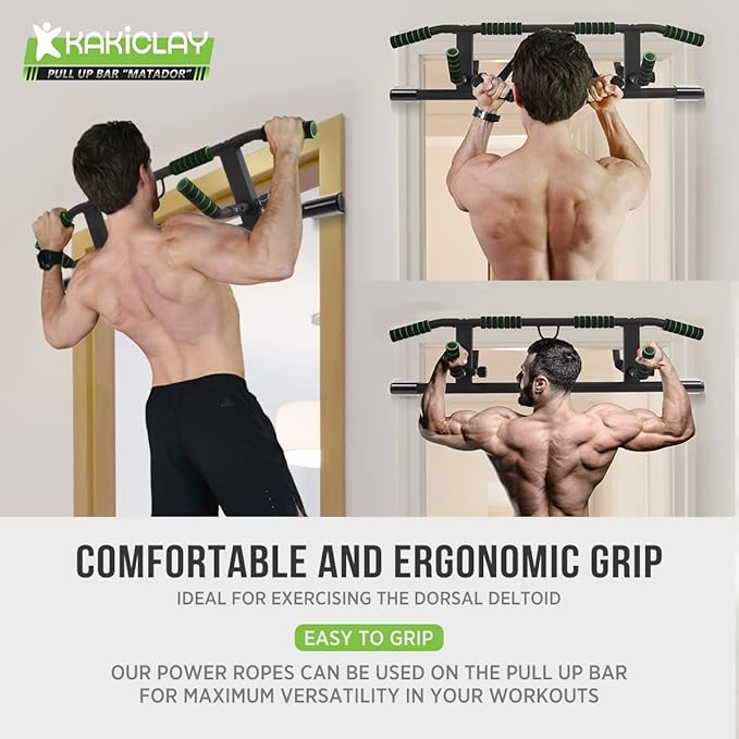 2026 Upgrade Multi-Grip Pull Up Bar with Smart Larger Hooks Technology - USA Original Patent, Designed, Shipped, Warranty