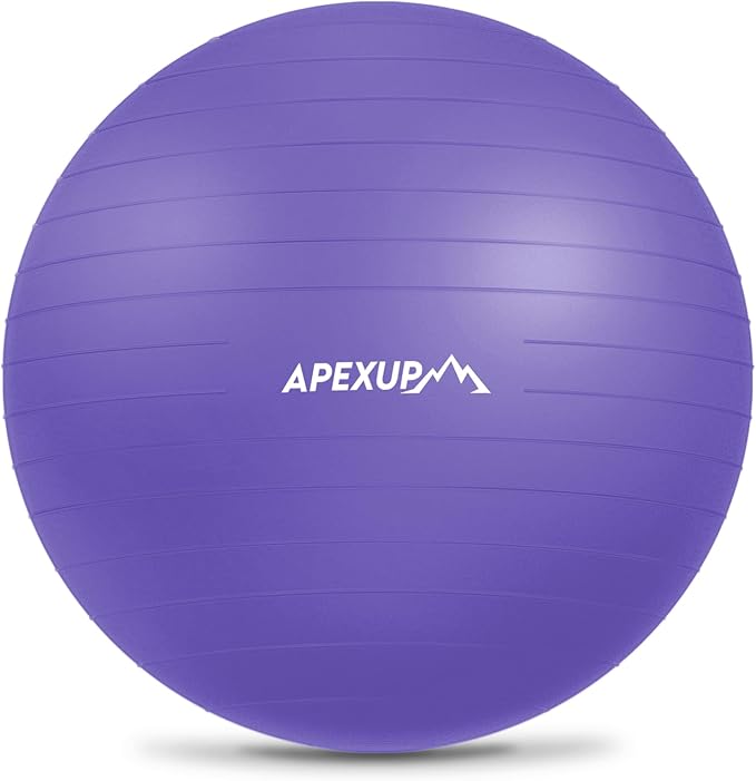 APEXUP Yoga Ball Exercise Ball Anti Slip Heavy Duty for Fitness, Balance & Core Workout, Balance Training, Pregnancy & Physical Therapy, 5 Sizes