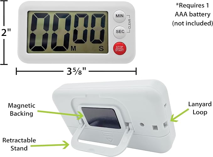 Teacher Created Resources White Magnetic Digital Classroom Timer (TCR21040)