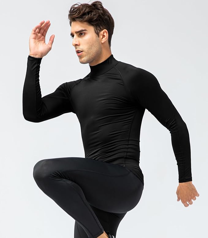 SPVISE 1 or 3 Pack Men's Compression Shirts Long Sleeve Workout Gym T-Shirt Running Top Cool Dry Sports Baselayer Undershirts