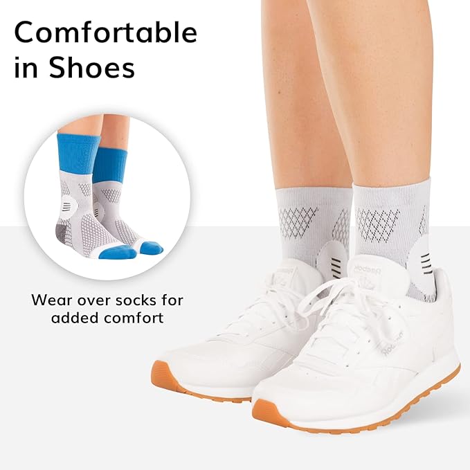 BraceAbility Neuropathy Socks (3 Pairs) - Multipack Peripheral Compression Diabetic Toeless Foot Sleeves for Nerve Damage in Feet, Ankle Gout, Plantar Fasciitis Relief for Men and Women (S - Gray)