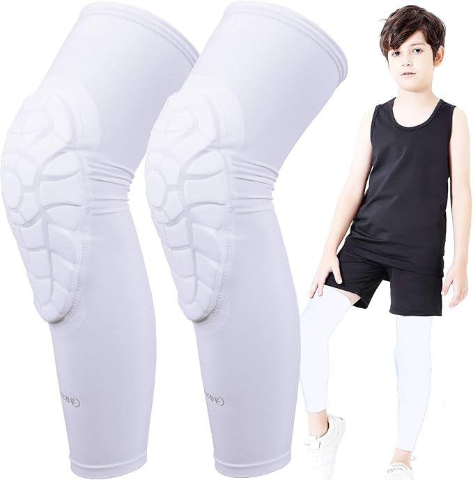 Kids Youth 5-15 Years Padded Arm Knee Sleeve Compression Leg Protective