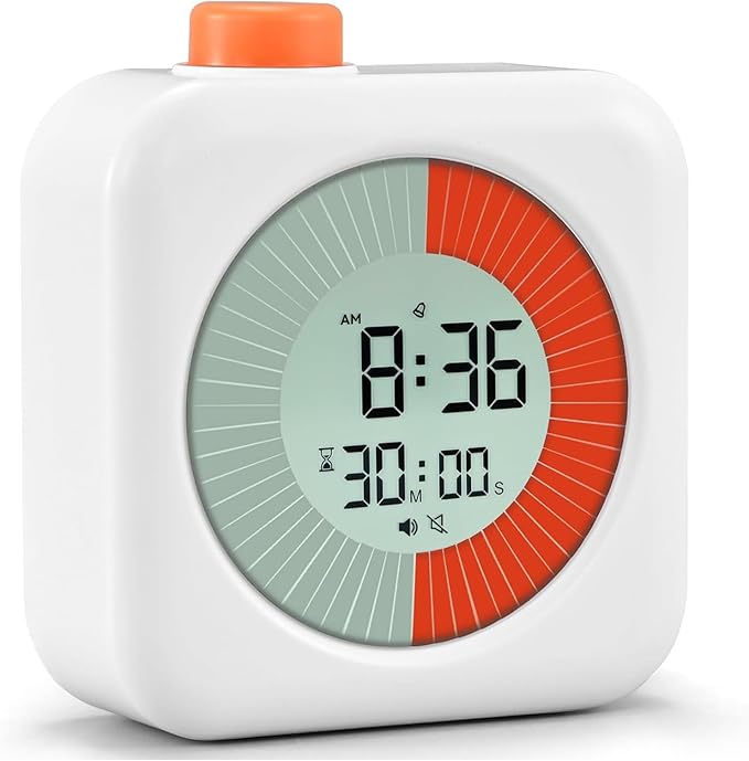 EooCoo Digital Visual Timer 60-Minute Countdown (3-in-1) for Kids & Adults, Handy Time Management Tool, Classroom Essential, Ideal Back-to-School Teacher Gift - Fits Homeschool, Kitchen, ADHD Users