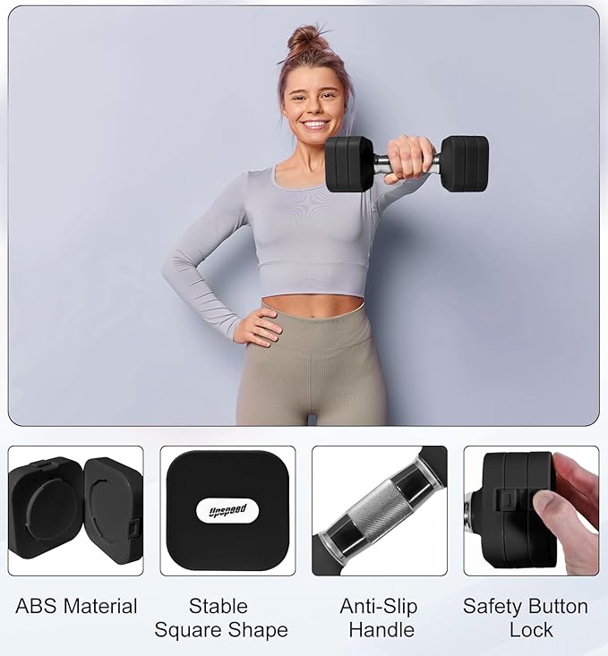 15LB 20LB 30LB 40LB 50LB Adjustable Dumbbell Set Free Weights Dumbbells Set for Women Men Hand Weights Sets Adjust Dumbbell Weight Sets for Home Gym Exercise Workout Strength Training Equipments