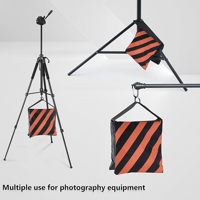 ABCCANOPY Photography Sandbag for Video Stand, Heavy Duty Weight Bags for Light Tripod, Camping Chair, 4 Packs (Orange) No Sand