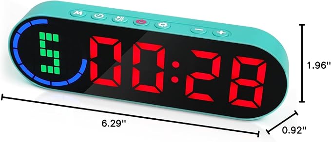 LUCORB Portable Gym Timer for Home Gym Interval Timer for Workout with Time Progress Bar/Rounds, Workout Clock for Boxing HIIT Tabata Emom Fitness Rechargeable Battery Powered…