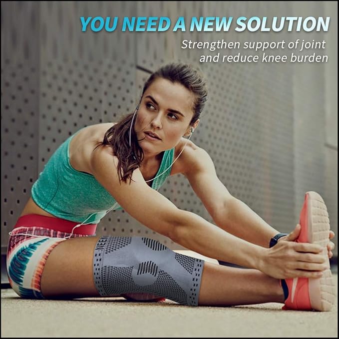 NEENCA 2 Pack Knee Braces for Knee Pain, Compression Knee Sleeves with Patella Gel Pad & Side Stabilizers, Knee Support for Meniscus Tear, Arthritis, Joint Pain, ACL, Runner, Workout