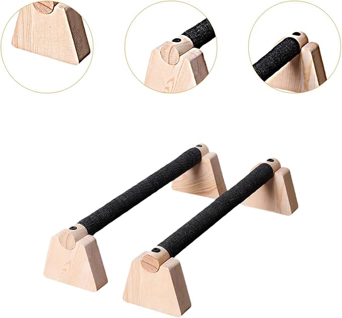 Colaxi 2Pcs Push up Bar Parallettes Bar for Adults Non Slip Base Exercise Home Workout Equipment Wood Push up Stand for Strength Training, Planks Calisthenics, Floor Workouts