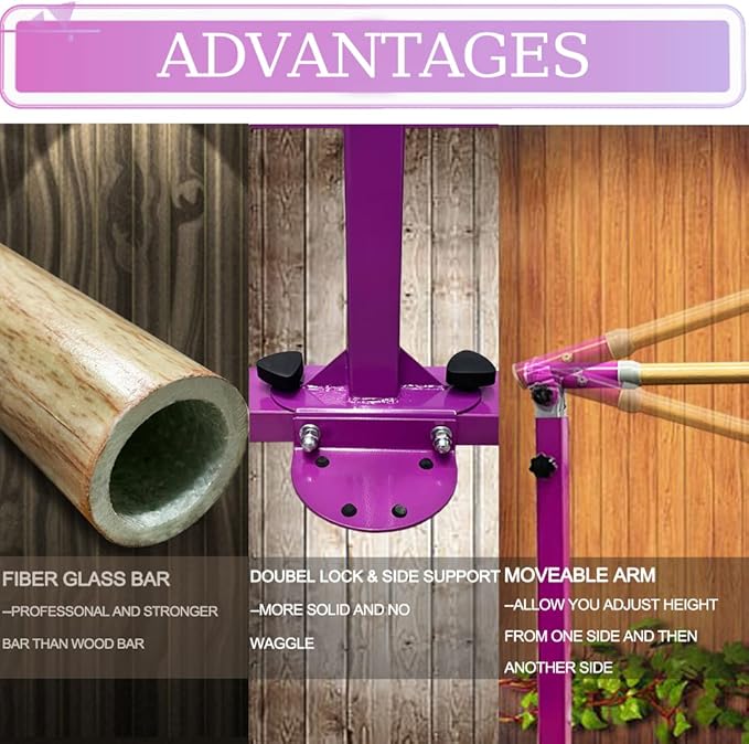 Gymnastics Bar for Kids Girls Ages 3-15 with Ring for Home Indoor Training Equipment- Steady Steel Construction, Anti-Slip, Easy to Assemble, 3' to 5' Adjustable Height