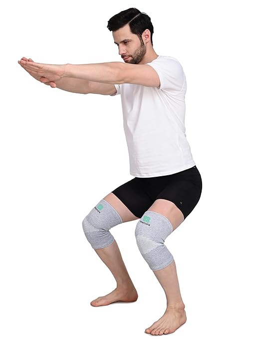 Bamboo Knee Compression Sleeve for Men and Women Bamboo Knee Brace for Men and Women Knee Pain, Gym, Running, Basketball, Meniscus Tear, Sports, Joint Pain Relief, Injury Recovery (52-58cm Thigh) (XL)