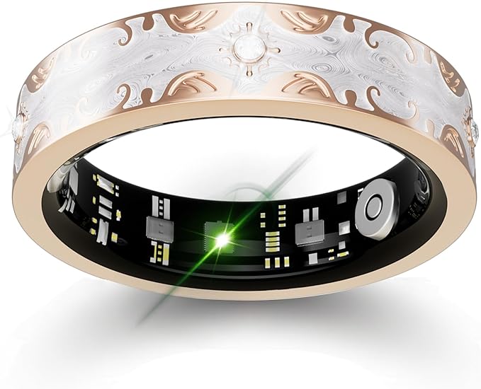 Smart Ring for Women Gift, Fitness & Vital Signs Monitoring, Sleep Tracker/Remote Photography/No Subscription(White,10#)