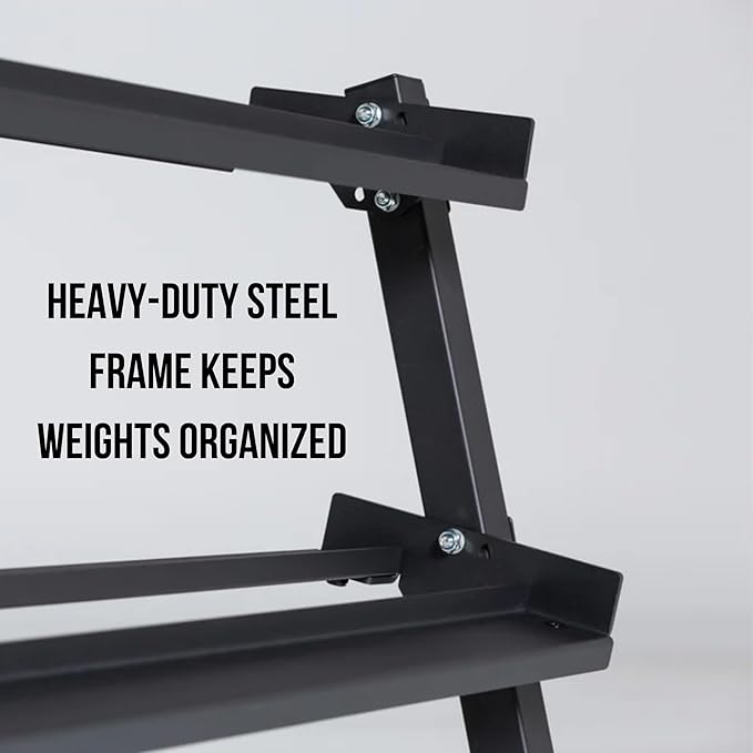 Rep Fitness Dumbbell Rack, 3-Tier, Fits 5-50 lb Sets, Metallic Black