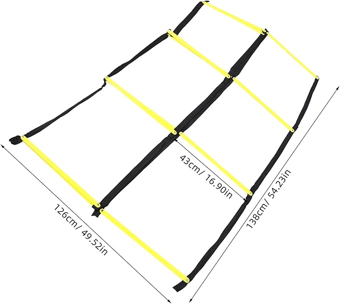 Training Ladder for Footwork: Nine-Square Agility Ladder Soccer and Football Training - Portable Rope Design for Speed and Agility Workouts
