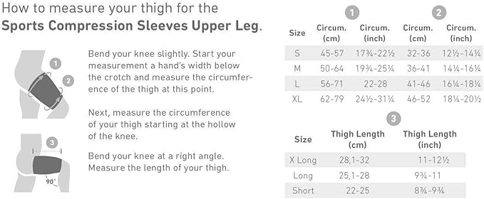 Bauerfeind Sports Compression Upper Leg Sleeves (1 Pair) - Thigh & HamstringCompression for Improved Blood Circulation