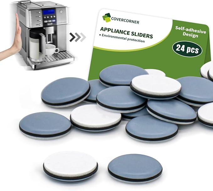 Kitchen Sliders for Counter - Self Adhesive Small Appliance Slider - 3/4'' 24PCS Blue