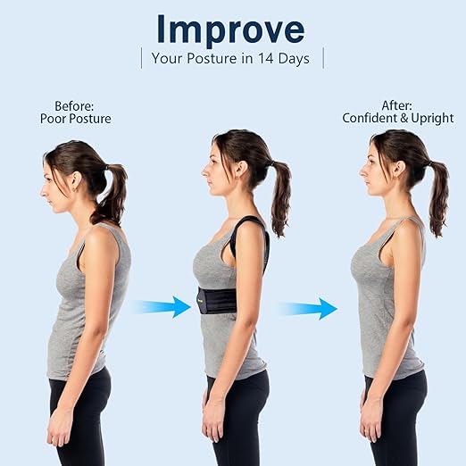 Mercase Professional Posture Corrector for Men & Women, Maximum Support Back Brace, Adjustable & Rigid for Upper Back Pain, Shoulder Relief, Spine Alignment, Stops Slouching, Extra Large(39-50 in)