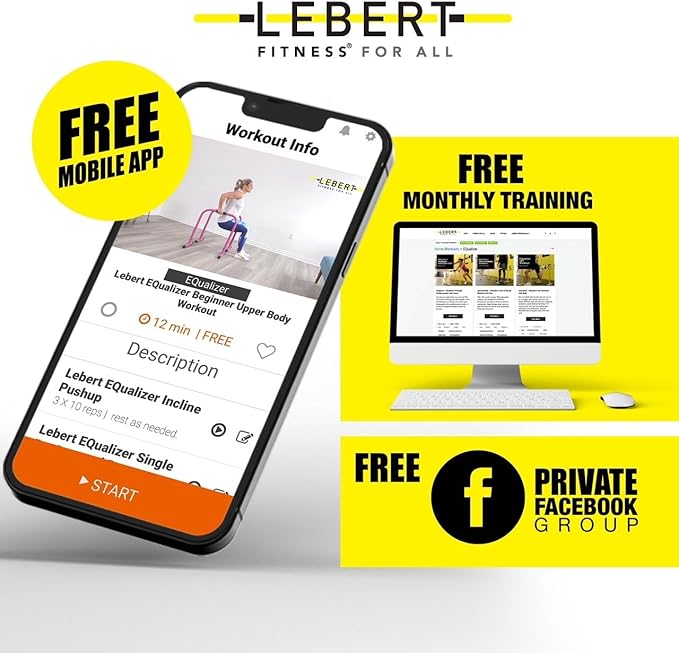 Lebert Fitness Parallette Push Up Bars Dip Station Stand - Perfect for Home and Garage Gym Exercise Equipment - Gymnastics, Calisthenics, Strength Training Parallel Bars for Men and Women