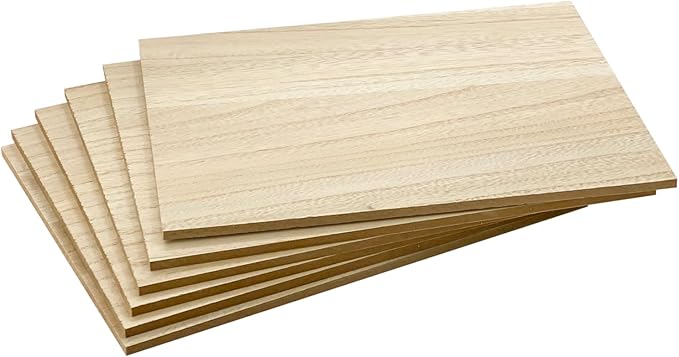 6 Pack MDF Wood Boards 9"x12"-1/4th inch Thick Wooden Planks, Double Sided Veneered MDF Sheet for Homemade DIY Crafts