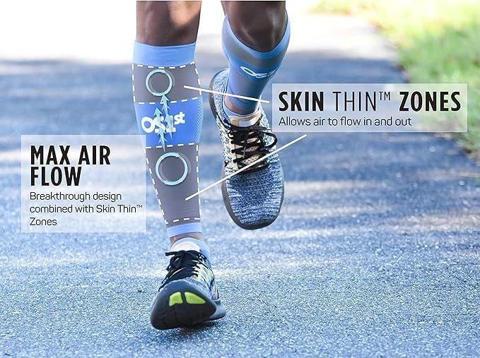 OS1st Thin Air Compression Calf Sleeves TA6 for running, maximizing airflow and relieving shin splints