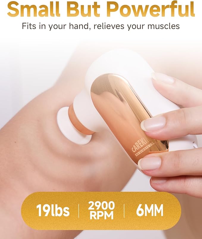 Mini Massage Gun Travel Size, Powerful Small Massage Gun Deep Tissue for Pain Relief, Muscle Massager for Neck Shoulder Thigh Scalp Quiet Pocket Massager, FSA-HSA Eligible