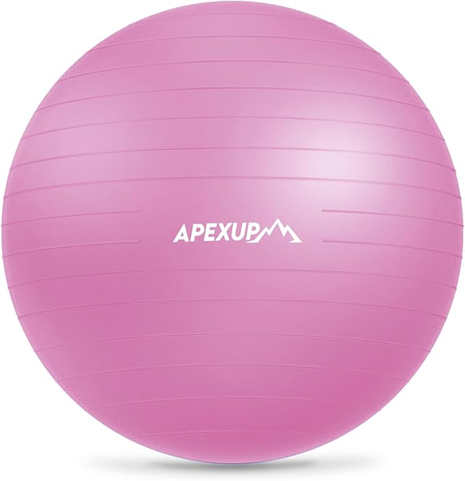APEXUP Yoga Ball Exercise Ball Anti Slip Heavy Duty for Fitness, Balance & Core Workout, Balance Training, Pregnancy & Physical Therapy, 5 Sizes