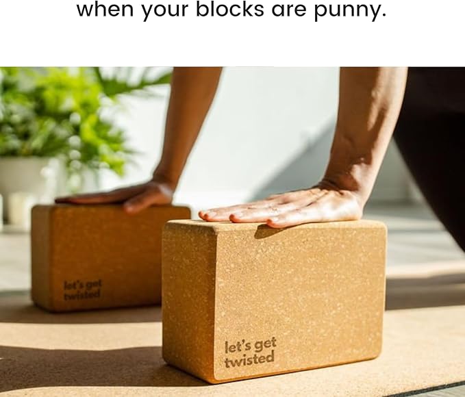 Cork Yoga Blocks 2 Pack – High Density Non Slip with Select Cork Grain for Chip-Resistant Durability | Extra Thick 4” for Support & Stability | Natural, Smooth, and Crumble Free | Body By Yoga