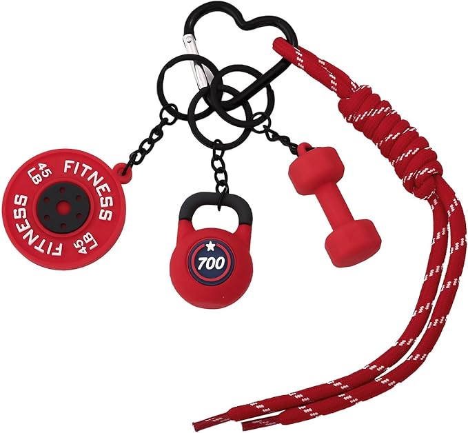 Gym Dumbbell Barbell Kettlebell Purse Keychain - Muscle Faith Cup Rope Gym Bag Handbags Purse Charms - Fitness Gift