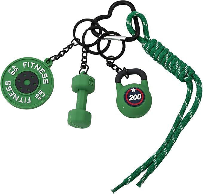 Gym Dumbbell Barbell Kettlebell Purse Keychain - Muscle Faith Cup Rope Gym Bag Handbags Purse Charms - Fitness Gift
