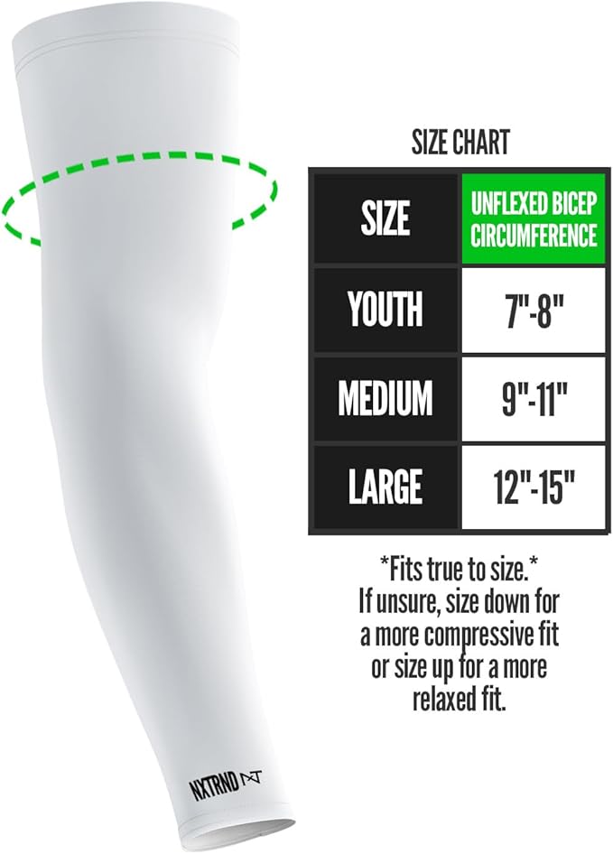 1 Pair Nxtrnd Compression Arm Sleeves for Men, Breathable Football, Basketball, Baseball Accessory, Adult & Kids
