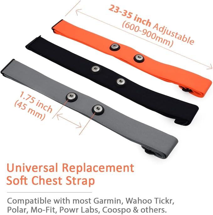 KYTO Heart Rate Monitor Chest Strap - ANT+ & Dual Bluetooth 4.0 HR Sensor, IP67 Water-Resistant, Compatible with Peloton, Zwift, Garmin, Precise HR Tracker for Running & Cycling