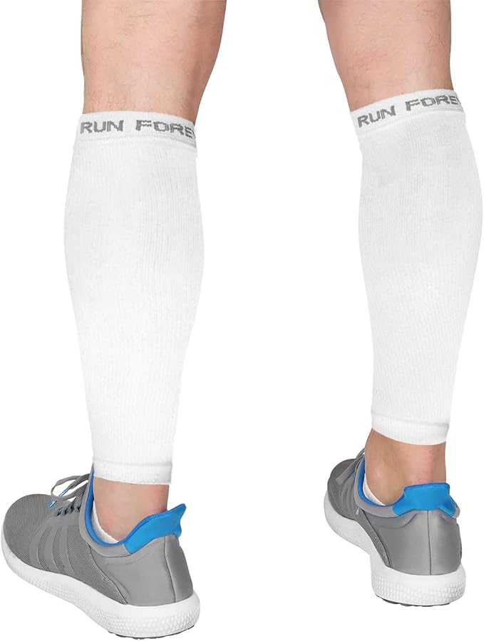 Run Forever Calf Compression Sleeves for Men and Women - Leg Compression Sleeve - Footless Compression Socks for runners