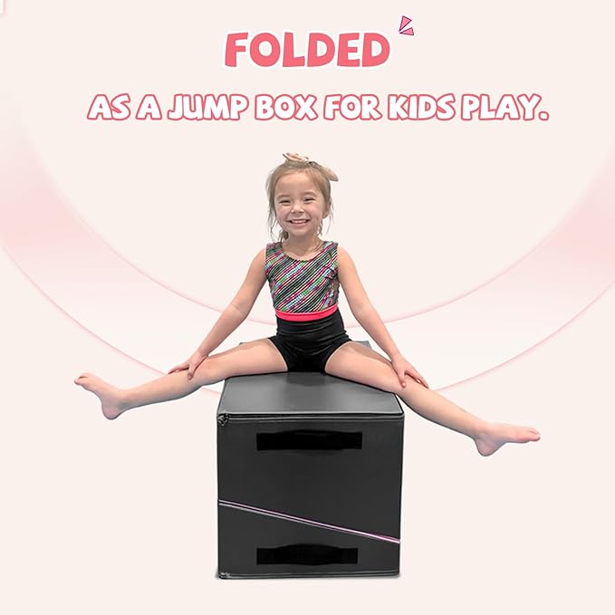 Kangaroo Hoppers Incline Gymnastics Mat, 56"x28"x15" Folding Wedge for Kids Tumbling, Skill Training, Multiple Colors Cheese Mat for Gymnastics, Home Gym Exercise