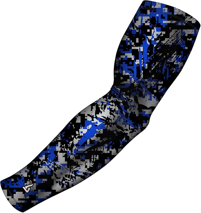 B-Driven Sports Pro Fit Compression Arm Sleeve for Men Women & Youth, Basketball Baseball Football, Single Digital Designs