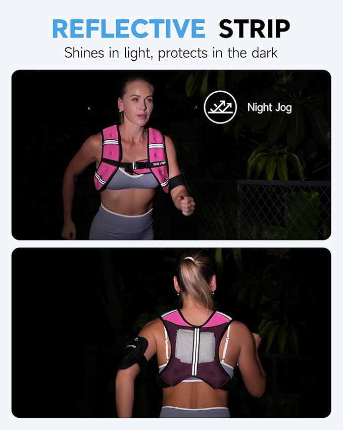Weighted Vest, 6lb/8lb/12lb/16lb/20lb/25lb Weighted Vest Woman with Detachable Phone Pouch, Suitable for Women, Men, Ideal for Workout, Strength Training, Fitness, Running, Weight Loss, Walking