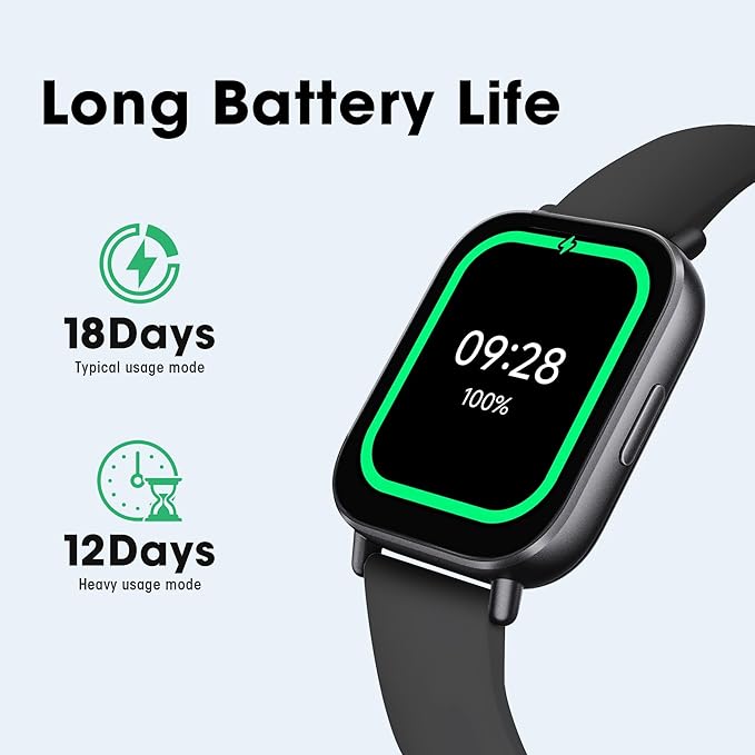 Xiaomi Redmi 5 Active Smart Watch, Step Counter Watch for Women Men with 2" LCD Large Display, 140 Sports Modes, 5ATM Waterproof (Active-Midnight Black)