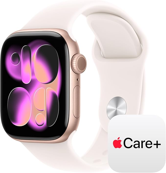 Apple Watch Series 11 [GPS + Cellular 42mm] Smartwatch with Rose Gold Aluminium Case with Light Blush Sport Band - S/M. Sleep Score, Fitness Tracker, Health Monitoring with AppleCare+ (2 Years)