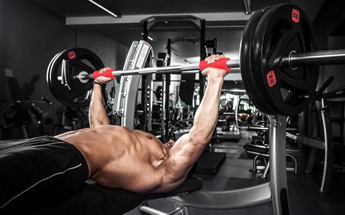 Mega Pumpz - Thick Dumbbell Grips (Set of 2) - Barbell Fat Grip Weight Lifting Gym Workout Equipment - Non Slip Rubber Lifting Grips for Bigger Biceps - Ergonomic Training Bodybuilding Thick Bar Grip Set