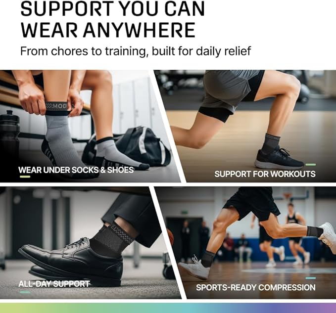 Modvel Ankle Brace for Women, Ankle Brace for Men, Ankle Support Compression Socks Foot Support Wrap, Sprained Ankle Sleeve, Achilles Tendonitis Brace, Plantar Fasciitis Relief, Foot Pain, Swelling